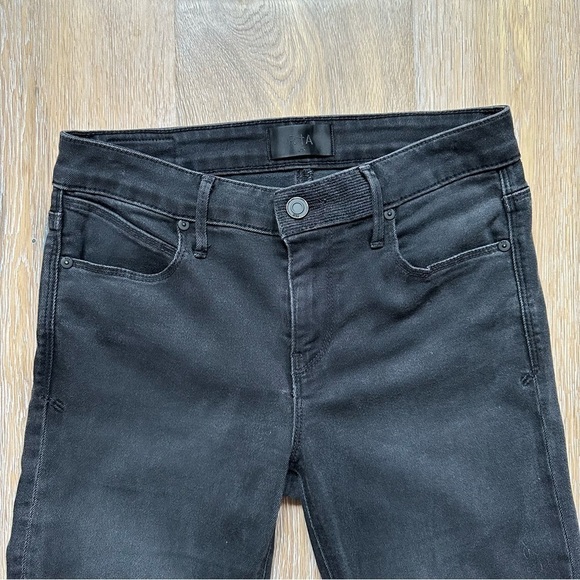 RtA Kiki Flare Crop Raw Hem Jeans in Black Dusk Wash Los Angeles - Size 25 - Picture 3 of 16